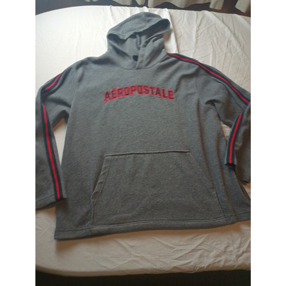 Aeropostale Sweatshirt Y2K Vintage Men Fleece Pullover‎ Size XL Gray